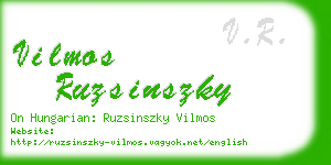 vilmos ruzsinszky business card